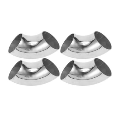 Imagem de Motoforti 4 peças 90 graus mandril curva cotovelo carro modificado tubo de escape tubulação 7.6 cm espessura OD 2mm/14GA 76x185x2.0mm 304 tom prata aço inoxidável 304