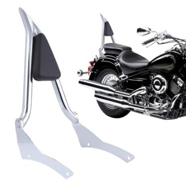 Imagem de Aferrizu Encosto do passageiro Sissy Bar com almofada confortável compatível com Yamaha Vstar 400 650 Dragstar 400 650 Classic 1998-2018