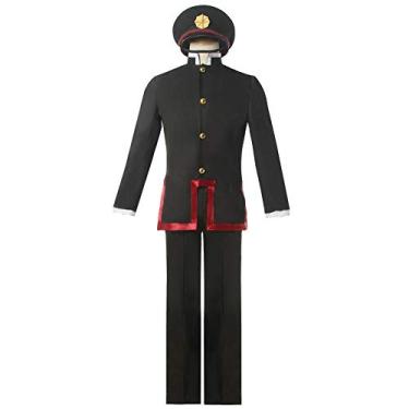 Imagem de Nuoqi Hanako Kun cosplay fantasia de banheiro Hanako-kun cosplay roupa masculina meninos uniforme escolar japonês com chapéu P