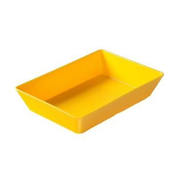 Imagem de Pratos de mesa de alimentos cozidos e refogados, placas retangulares de exibição self-service para barraca amarela MA-B592