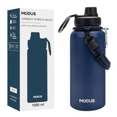 Imagem de MODUS Garrafa Térmica Esportiva De Aço Inoxidável Com Isolamento A Vácuo De 1000ML (Azul Marinho)