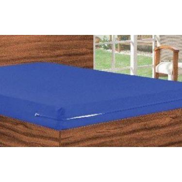 Imagem de Capa Para Colchão Casal Queen Com Ziper Tecido - Azul - Bordados Ricar