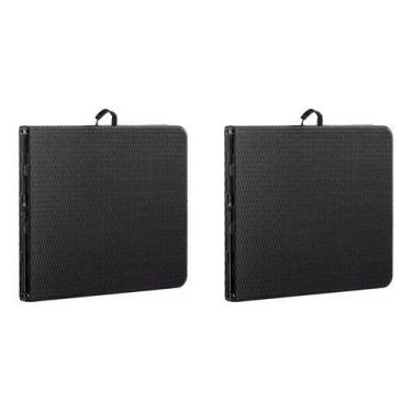 Imagem de 2 Mesa Dobrável Vira Maleta Com Alça Versátil 1,80m Premium - Preto - 