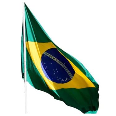 Imagem de Bandeira do Brasil Qualidade Premium para Hasteamento ou Decoração Grande 1,30X90 Dois Panos Dupla imagem nos Dois Lados 2 ilhós Fixar Fino Acabamento Costura Reforçada Tecido Oxford Imagem Sublimada
