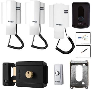 Imagem de Kit Interfone Porteiro IPR 8010 Intelbras Com 2 Extensão