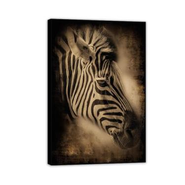 Imagem de Decoração de parede com estampa de zebra, pôster abstrato de zebra, animal retrô, pintura de animal preto e branco, arte de parede, closeup, relaxamento/calmo, sala de estar, quarto, decoração de