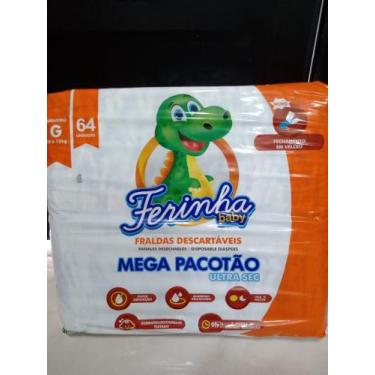 Imagem de Fralda Ferinha Baby G 64 fraldas pacote mega, Azul