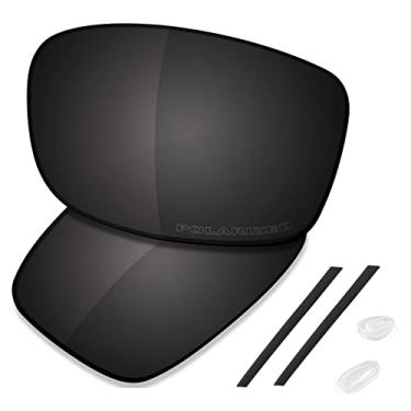 Imagem de SAUCER Lentes de reposição premium e kits de borracha para óculos de sol Oakley Gauge 8 M OO4124 57 mm de alta definição - preto carbono polarizado