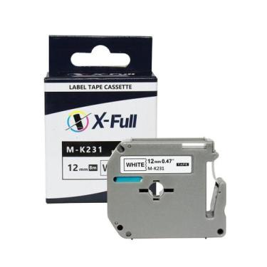 Imagem de Kit 10 Fitas rotuladora compatível Brother M-K231 12mmx8m Preto/Branco