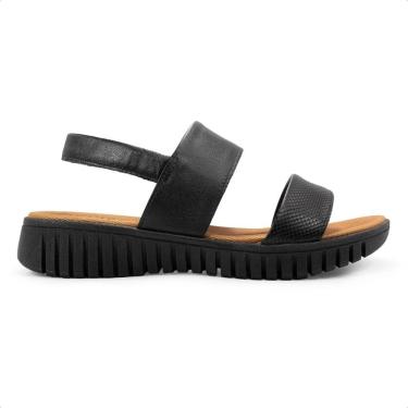 Imagem de Sandália Usaflex Feminina Plataforma Couro Casual UC21004