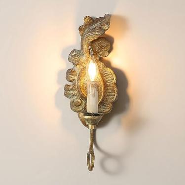 Imagem de Arandela de parede de vela vintage, luminária de parede antiga, castiçal de parede retrô, luminárias de parede, E14, decoração de casa de fazenda, suportes de vela decorativos criativos para