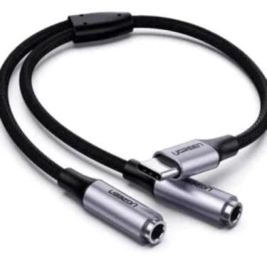 Imagem de Cabo Áudio Ugreen Usb-c Para 2xp2 Fêmea - Av144 Prata/preto