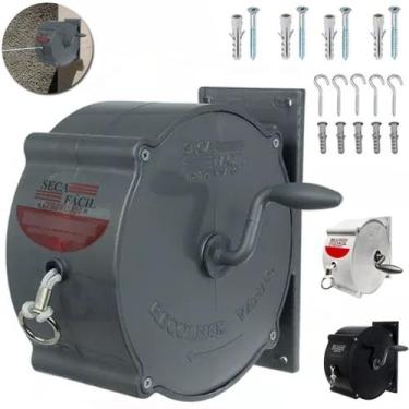 Imagem de Varal Retrátil Parede Recolhível Roupas Corda 30m Manivela Cores Trevi