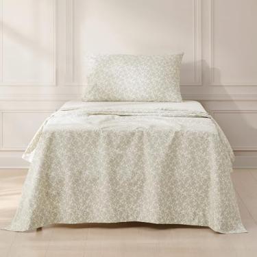 Imagem de Lush Decor Jogo de lençol Zara de algodão floral com 3 peças, aveia, solteiro, caramelo, lençol de solteiro, floral, para crianças, decoração vintage