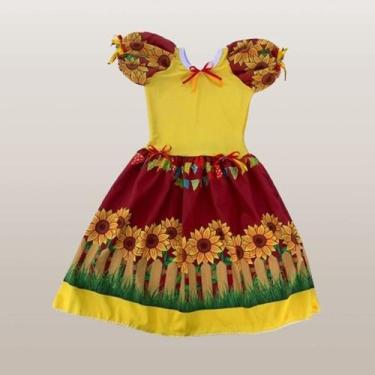 Imagem de Festa Junina com Alegria: Vestido Caipira de Girassol para Todo o Bras