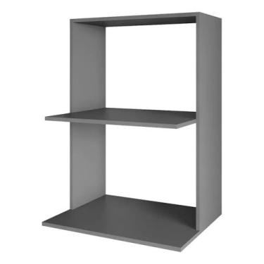Imagem de Nicho Suporte De Parede Para Microondas E Forno Mdf Madeira Cor Cinza 