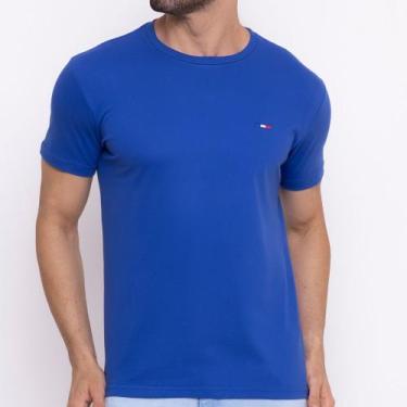 Imagem de Camiseta França Premium Básica Alta Costura Masculina - FMF, Azul, GG