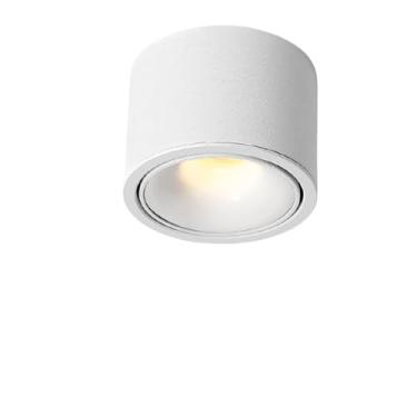 Imagem de HuiNian Holofote nórdico ultrafino montado na superfície, ângulo ajustável de 15° sem perfuração, luz descendente pequena, luz inferior de LED redonda de alumínio doméstico moderno antirreflexo 12W