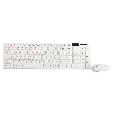 Imagem de (Branco) Teclado sem fio sem fio Slim 2.4GHz e mouse set para mac pc laptop tablet