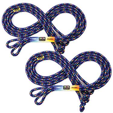 Imagem de Just Jump It Corda de pular de 4,6 m, pacote com 2 - cordas de salto longas para holandês duplo - Cordas de pular ao ar livre para crianças e adultos brincarem jogos e exercícios em família