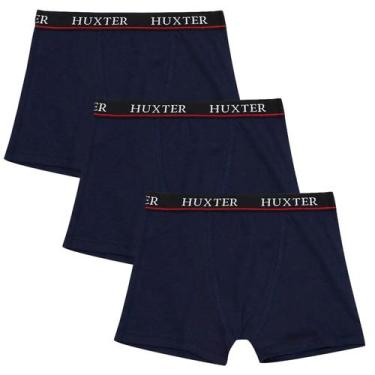 Imagem de Kit 03 Cuecas Masculinas Boxer Cotton Basic Huxter Azul, G