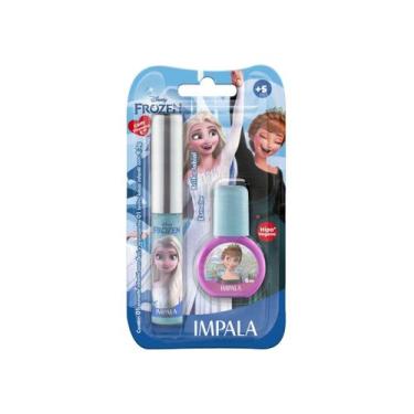 Imagem de Kit Esmalte E Gloss Labial Frozen Disney Infantil Impala
