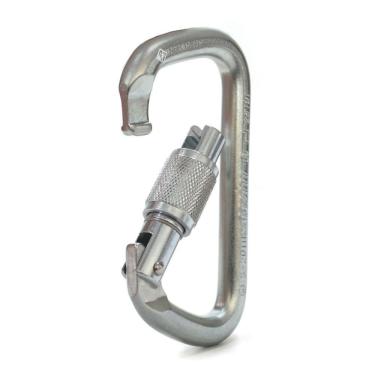 Imagem de Mosquetão Aço 45kn Assimétrico D Rosca Keylock Ce En Uiaa Nbr Usclimb