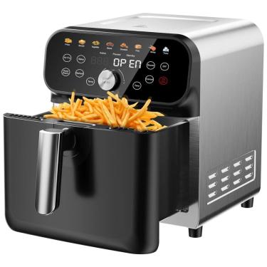 Imagem de Forno Air Fryer 5,88L com Tela LED e 12 Funções de Cozimento, 110V 1600W, Whuto, Preta