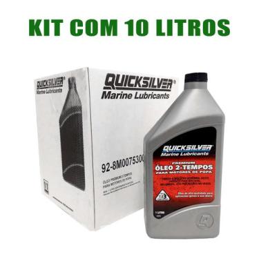 Imagem de Óleo TCW3 Quicksilver 2 Tempos Motor de Popa Kit Com 10 Lts - Mercury