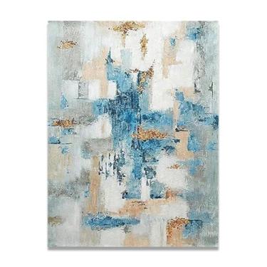 Imagem de Tela abstrata verde e branca pintura de parede impressão em tela pôster imagem colorida moderna arte abstrata decoração de parede corredor escadas decorações de quarto 100 x 70 cm