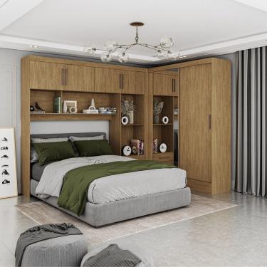 Imagem de Quarto Modulado Casal com Espelho 6 Portas Belém Plus Carioca Móveis