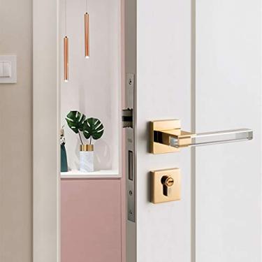 Imagem de Estilo moderno/textura de cristal/maçaneta de fechadura de porta de sala mudo moda interior fechadura de porta antirroubo ferragens de móveis (B)