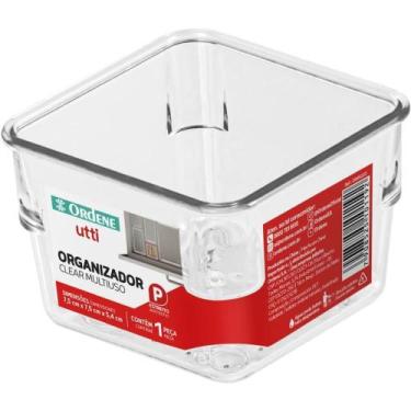 Imagem de Pote Acrílico Hermético Ordene Clear UTTI Quadrado P 7,5CM Multiuso