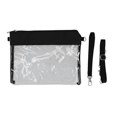Imagem de Bolsa de ombro transparente Transparente PVC Design com zíper de bolsa de mensageiro de ombro impermeável e impermeável para compras de eventos de concertos de viagens de praia