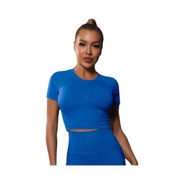 Imagem de Camiseta Esportiva Feminina Sem Costura - Ideal para Ioga, Fitness e T