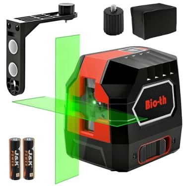 Imagem de Nível a laser, ferramenta niveladora Bio-th lazer, laser de linha cruzada verde autonivelante de 30 metros, para pendurar fotos e projetos internos, autonivelamento 360, à prova d'água IP54, bolsa de