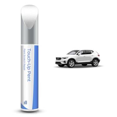 Imagem de PARTS4EV Tinta de retoque compatível com Volvo Exact Match Chips e Nicks Touch Up - Branco gelo (614)