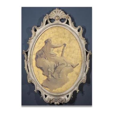 Imagem de Holding a stick Giovanni Battista Tiepolo Impressão em tela – Obra-prima rococó barroca, pintura escolar de Veneza, pintura a óleo decorativa para galeria doméstica 70 x 98 cm