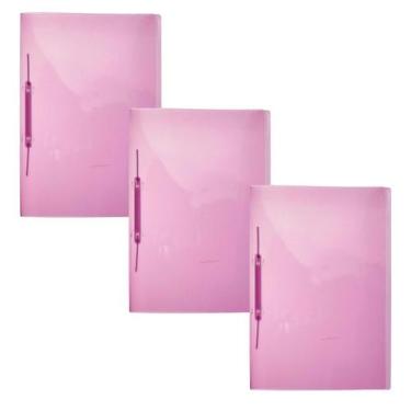 Imagem de Pasta Grampo Trilho Plástica Oficio Cristal - Colorida ACP Classificad