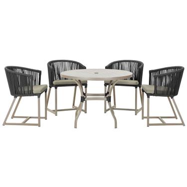 Imagem de Mesa com 4 Cadeiras de Jantar Roma 100cm e Noronha em Aluminío