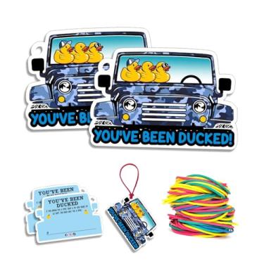 Imagem de Duck Tags, You've Been Ducked - Cartão de jogo Ducking, cartão engraçado de pato para SUV, caminhão, You've Been Ducked Game Lovers, cartas de pato com faixas de borracha 7 x 4,7 cm