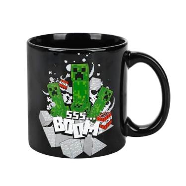 Imagem de Bioworld Caneca de cerâmica preta Minecraft Creeper Boom 473 ml