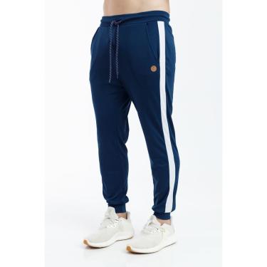 Imagem de Calça Masculina Helanca Esportiva Faixa Lateral Marinho
