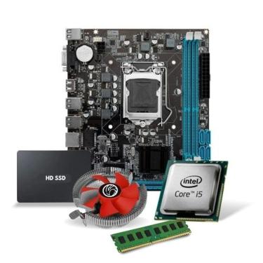 Imagem de Kit Pl Mãe H110 + Proc. I5 7400 + Mem. 16gb Ddr4 + Cooler + Ssd 480gb