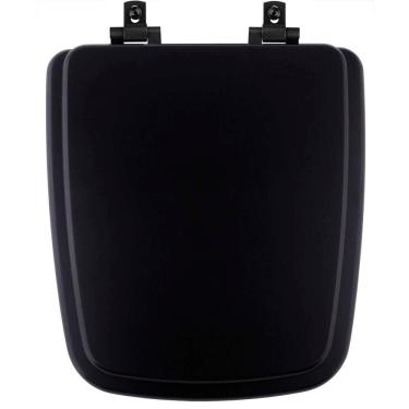 Imagem de Tampa De Vaso Mdf Com Fechamento Lento Boss Onix (Preto Fosco) Para Louça Incepa Com Ferragem Preta