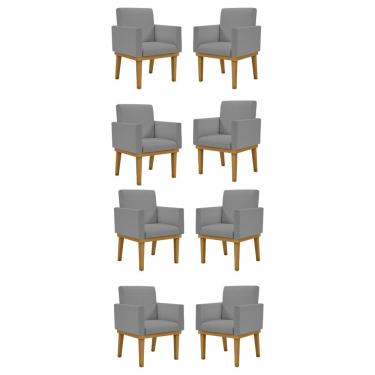 Imagem de Kit 08 Cadeiras Decorativa Reforçada Oferta Balaqui Linho linho Grafite