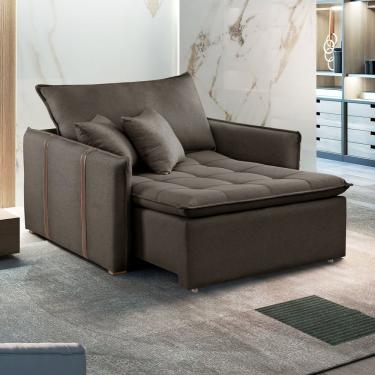 Imagem de Poltrona Cama 110 Cm Em Madeira Eucalipto Detroid Yescasa Marrom