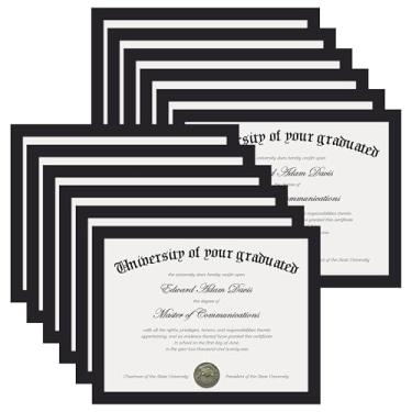 Imagem de upsimples Moldura de certificado com acrílico transparente, moldura de diploma de 21 x 27 cm para parede e mesa, preta, pacote com 12