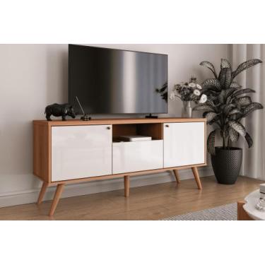 Imagem de Rack Bancada Para Tv com pés em madeira River 1,36 Lukaliam, JEQUITIBA