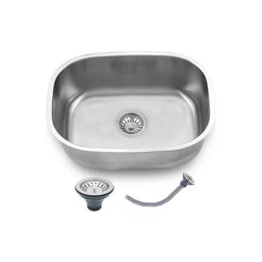 Imagem de Cuba Pia Cozinha Gourmet 43x37cm Aço Inox 304 Completa Com Acessórios 